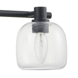 Valentina 30-inch 4-light Matte Black Vanity Light with Clear Glass Shades
