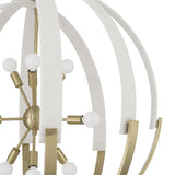 Abbey 31-inch 9-light Brass and Cream Cotton Rope Chandelier
