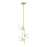 Julep 12-inch 3-light Brushed Gold Pendant Light with Opal Glass Shades