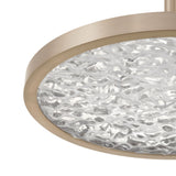 Courtney 18-inch Champagne Gold 5CCT LED Convertible Pendant with Clear Water Glass