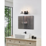 Jared 15-inch 2-light Matte Black Vanity Light with Clear Glass Shades