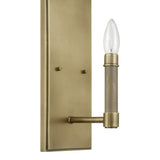 Mcgill 13-inch 1-light Natural Brass Wall Sconce with Matte Black and Gold Metal Shade