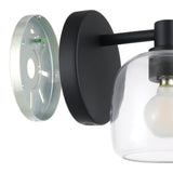 Valentina 5-inch 1-light Matte Black Vanity Light with Clear Glass Shade