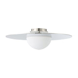 Solstice 22-inch Polished Nickel 5CCT LED Convertible Pendant with Opal Ribbed Glass Shade