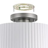 Leilani 11-inch 1-light Brushed Nickel Semi-Flush Mount with Matte White Metal Shade