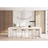 Sussex 47-inch 4-light Champagne Gold and Black Faux Leather Linear Chandelier