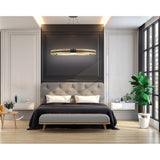 Grazia 36-inch Matte Black and Brushed Gold LED Chandelier