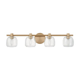 Valentina 30-inch 4-light Champagne Gold Vanity Light with Clear Glass Shades