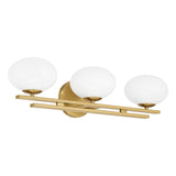 Julep 24-inch 3-light Brushed Gold Vanity Light with Opal Glass Shades