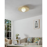 Solstice 22-inch Polished Brass 5CCT LED Convertible Pendant with Opal Ribbed Glass Shade