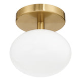 Julep 6-inch 1-light Brushed Gold Semi-Flush Mount with Opal Glass Shade