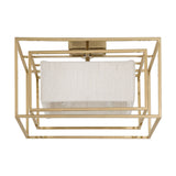 Abbey 18-inch 4-light Brass Convertible Pendant with Cream Cotton Rope Shade