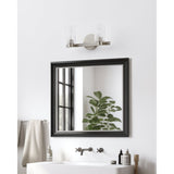 Bedminster 14-inch 2-light Brushed Nickel Vanity Light with Clear Ribbed Glass Shades