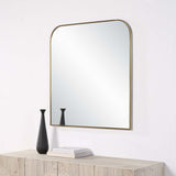 Joan Wall Mirror Antique Brushed Brass By Renwil