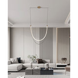 Ayers 43-inch 1-light Champagne Gold with Black and Brown Faux Leather 5CCT LED Linear Chandelier
