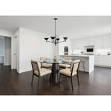 Tremolo 36-inch 4-light Textured Black and Champagne Gold Chandelier