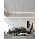 Ayers 43-inch 1-light Champagne Gold with Black and Brown Faux Leather 5CCT LED Linear Chandelier