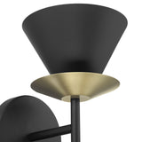 Tremolo 12-inch 2-light Textured Black and Champagne Gold Wall Sconce