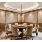 Montclair 32-inch 8-light Forged Bronze and Natural Alabaster Chandelier