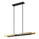 Grazia 48-inch 2-light Matte Black and Brushed Gold LED Linear Chandelier