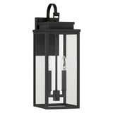 Hillside 20-inch 2-light Textured Black Exterior Wall Sconce with Clear Glass
