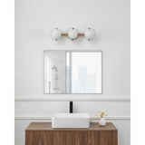 Parker 24-inch 3-light Champagne Gold Vanity Light with Etched Opal Glass Shades