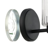 Bedminster 5-inch 1-light Matte Black Vanity Light with Clear Ribbed Glass Shade