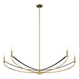 Sussex 47-inch 4-light Champagne Gold and Black Faux Leather Linear Chandelier
