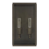 Hollis 16-inch 2-light Blackened Brass Exterior Wall Sconce with Clear Glass