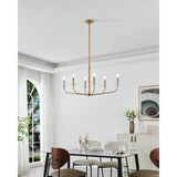 Leah 42-inch 6-light Brushed Gold and White Onyx Chandelier