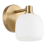 Valentina 5-inch 1-light Champagne Gold Vanity Light with Etched Opal Glass Shade