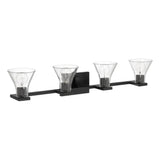 Gilford 33-inch 4-light Matte Black Vanity Light with Clear Glass Shades