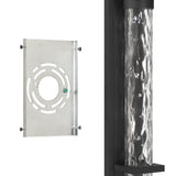Lionel 20-inch Textured Black LED Exterior Wall Sconce with Clear Water Glass Shade