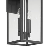 Hillside 20-inch 2-light Textured Black Exterior Wall Sconce with Clear Glass