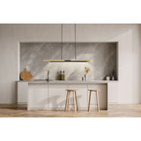 Grazia 60-inch 2-light Matte Black and Brushed Gold LED Linear Chandelier