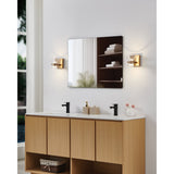 Blake 5-inch 2-light Champagne Gold and Polished Nickel 5CCT LED Vanity Light with Clear and Clear Ribbed Glass