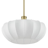Bryony 22-inch 4-light Brushed Gold Convertible Pendant with White Synthetic Silk Shades