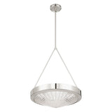 Agate 20-inch 4-light Polished Nickel Pendant Light with Clear Holophane Glass Shade
