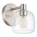 Valentina 5-inch 1-light Brushed Nickel Vanity Light with Clear Glass Shade