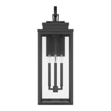Hillside 31-inch 3-light Textured Black Exterior Wall Sconce with Clear Glass