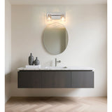 Dryden 15-inch 2-light Polished Nickel Vanity Light with Clear Ribbed Glass Shades