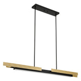 Grazia 60-inch 2-light Matte Black and Brushed Gold LED Linear Chandelier