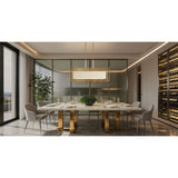 Abbey 42-inch 5-light Brass Linear Chandelier with Cream Cotton Rope Shade