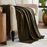 Chalamet Throw Blanket Olive By Renwil