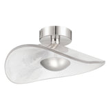 Novella 18-inch Polished Nickel LED Convertible Pendant with Clear Ribbed Glass Shade