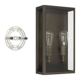 Hollis 16-inch 2-light Blackened Brass Exterior Wall Sconce with Clear Glass