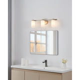 Bedminster 24-inch 3-light Brushed Nickel Vanity Light with Etched Opal Ribbed Glass Shades