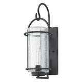 Taplow 18-inch 1-light Weathered Zinc Exterior Wall Sconce with Clear Seeded Glass Shade