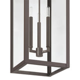 Hillside 11-inch 3-light Dark Bronze Exterior Pendant Light with Clear Glass