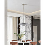 Solstice 22-inch Polished Nickel 5CCT LED Convertible Pendant with Opal Ribbed Glass Shade